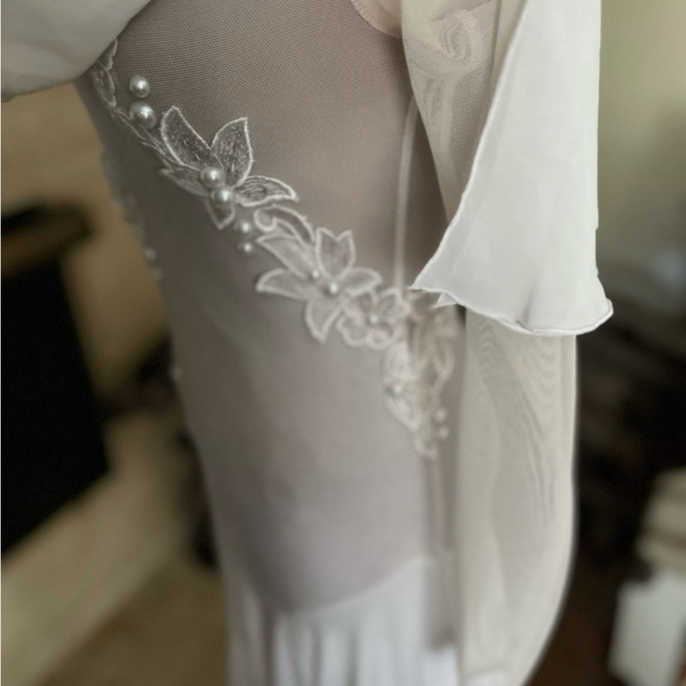 Smooth Ballroom Competition Practice Dance Dress White Size S/M - Picture 12 of 14